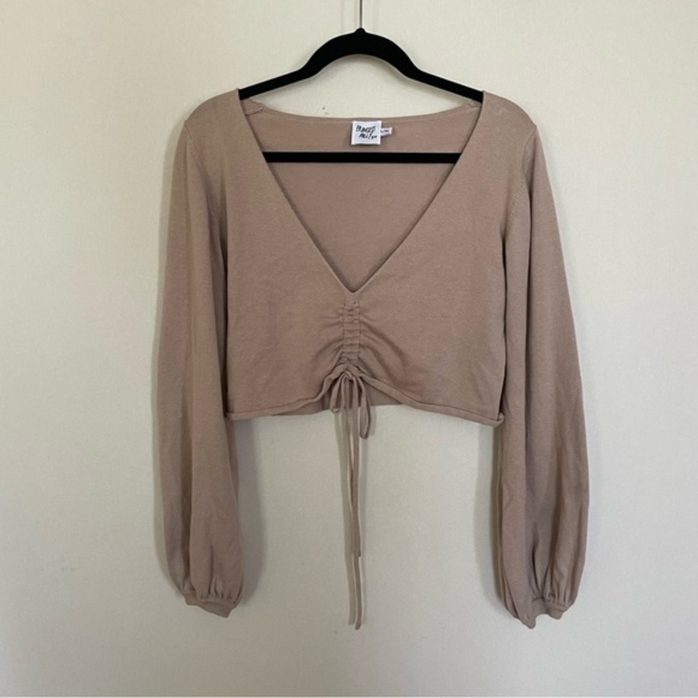 Princess Polly Ruched Drawstring Crop Top L XL - Picture 2 of 6